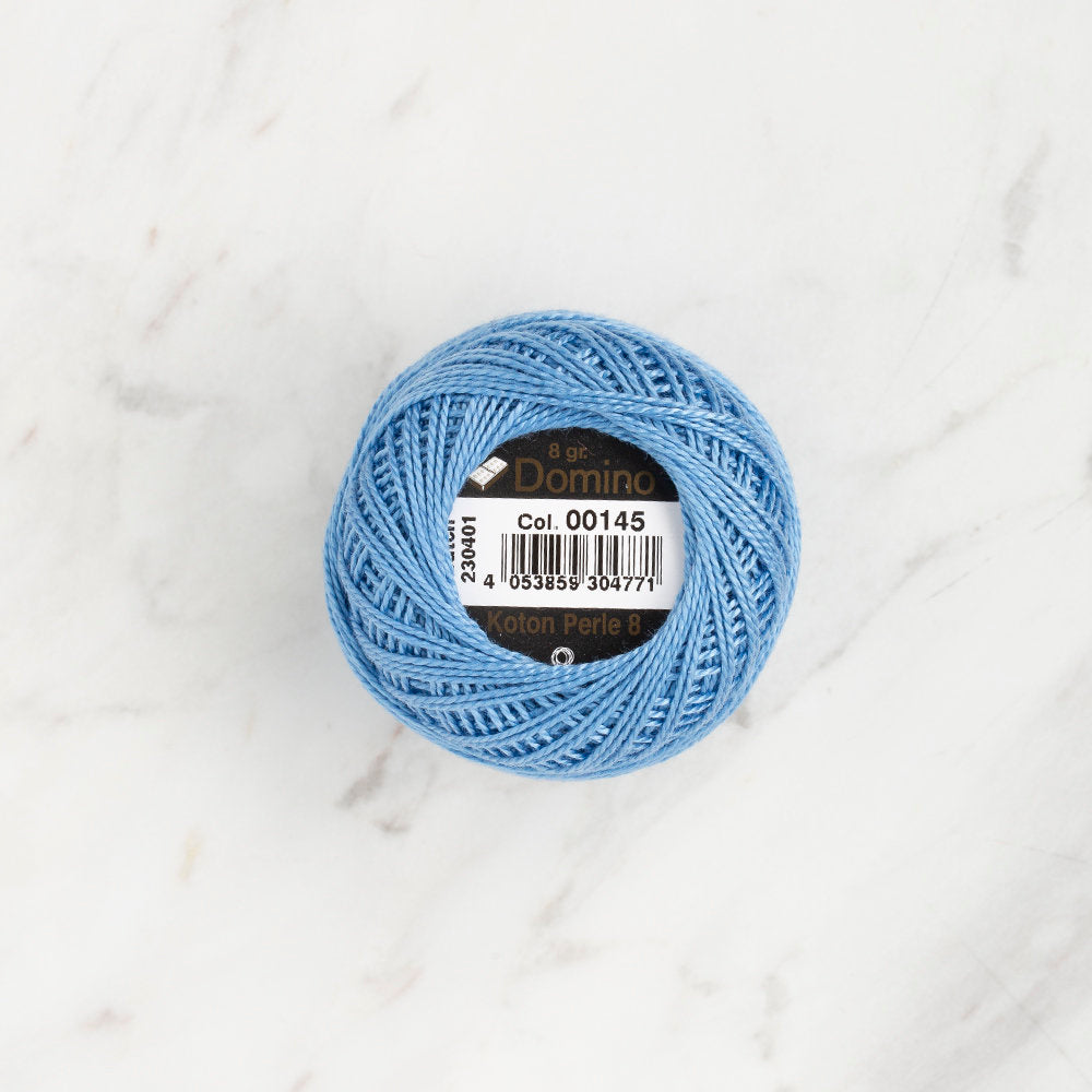 Domino Cotton Perle Size 8 Embroidery Thread (8 g), Blue - 4598008-00145