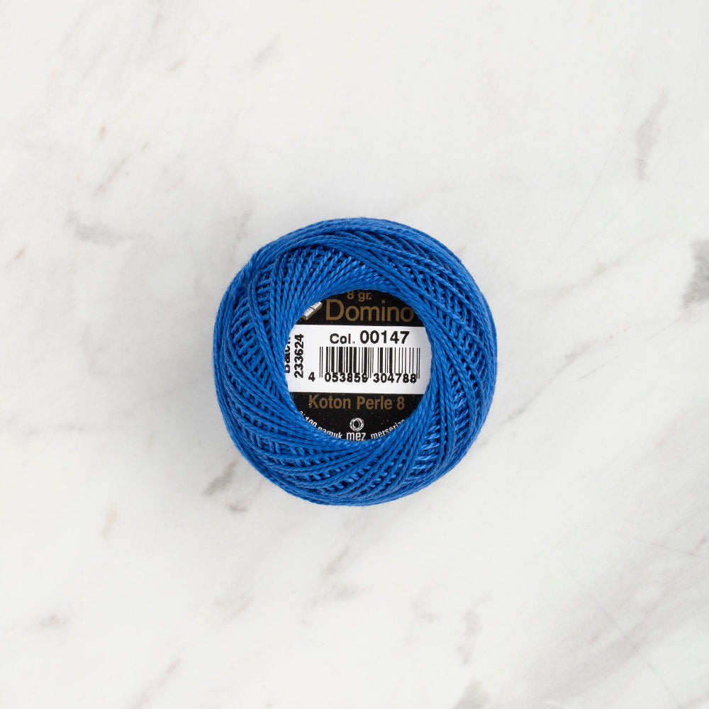 Domino Cotton Perle Size 8 Embroidery Thread (8 g), Saxe Blue - 4598008-00147