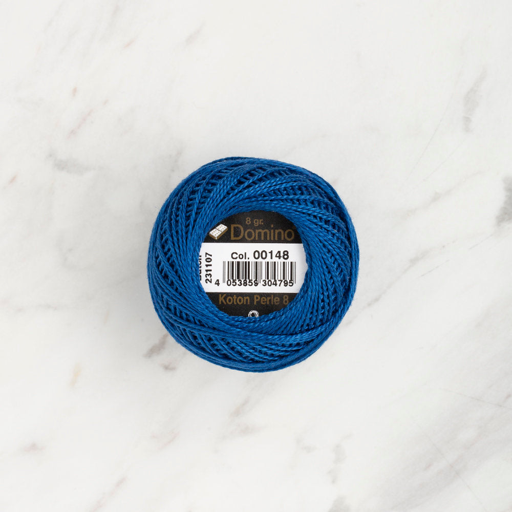 Domino Cotton Perle Size 8 Embroidery Thread (8 g), Blue - 4598008-00148