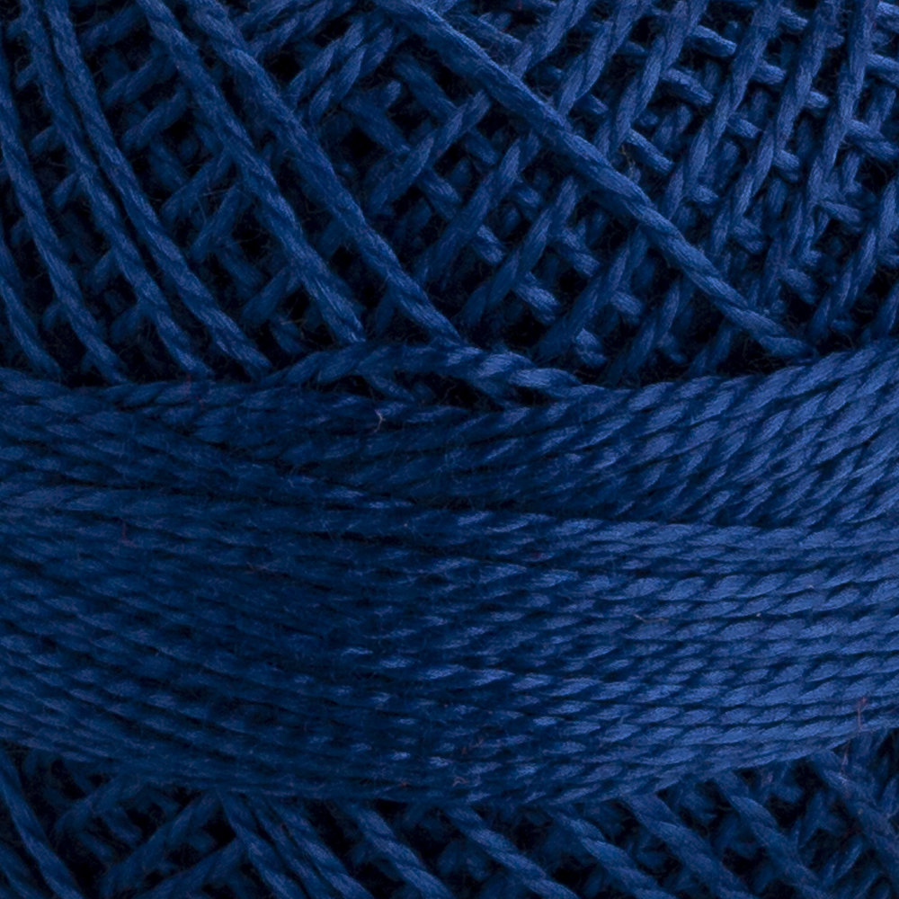 Domino Cotton Perle Size 8 Embroidery Thread (8 g), Dark Blue - 4598008-00149