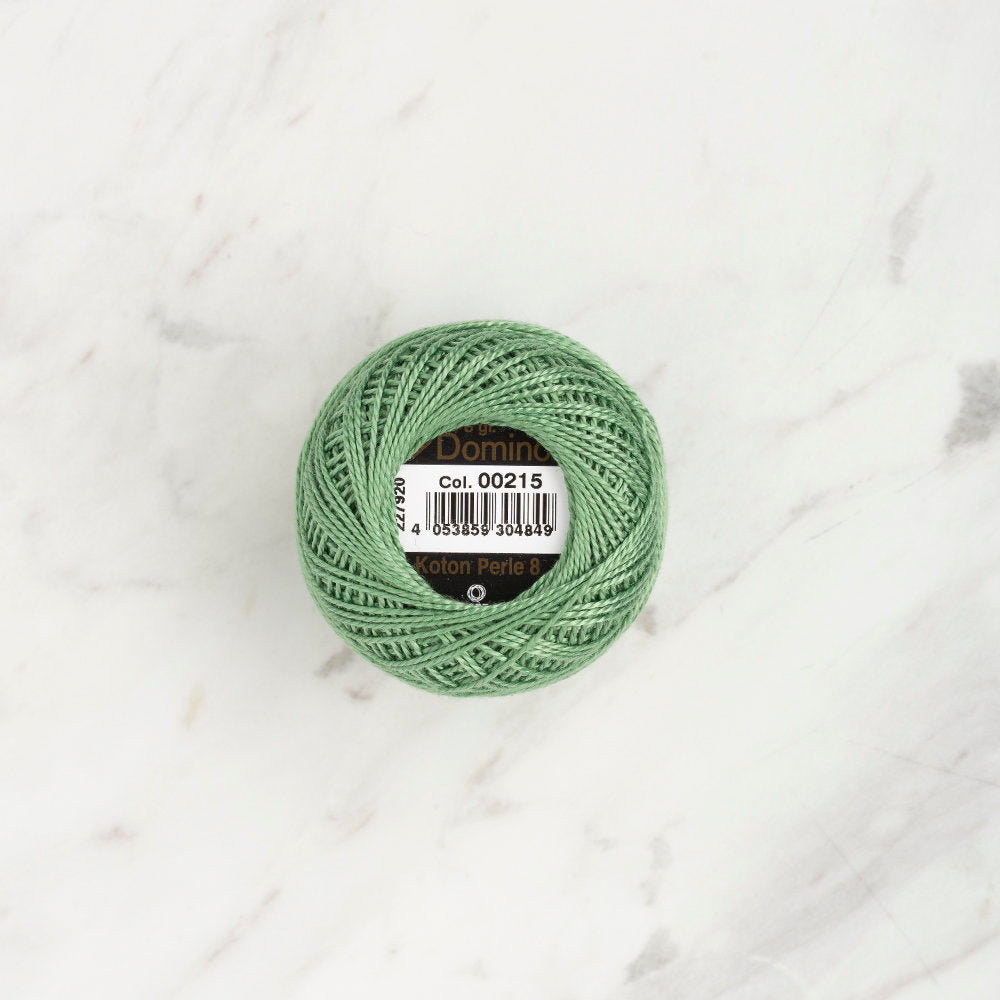 Domino Cotton Perle Size 8 Embroidery Thread (8 g), Green - 4598008-00215