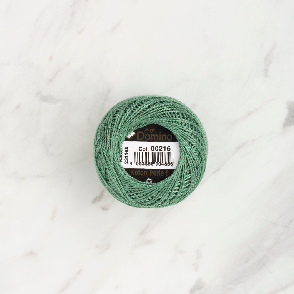 Domino Cotton Perle Size 8 Embroidery Thread (8 g), Green - 4598008-00216