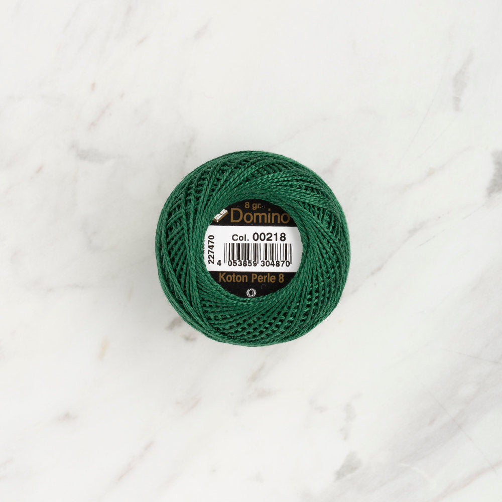 Domino Cotton Perle Size 8 Embroidery Thread (8 g), Green - 4598008-00218