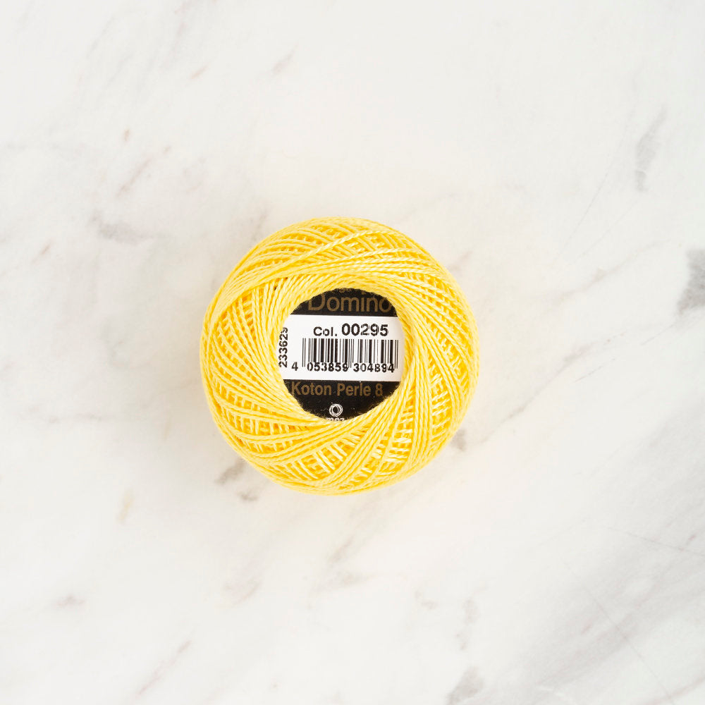 Domino Cotton Perle Size 8 Embroidery Thread (8 g), Yellow - 4598008-00295