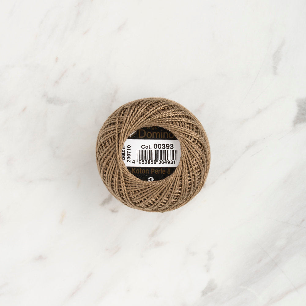 Domino Cotton Perle Size 8 Embroidery Thread (8 g), Khaki - 4598008-00393