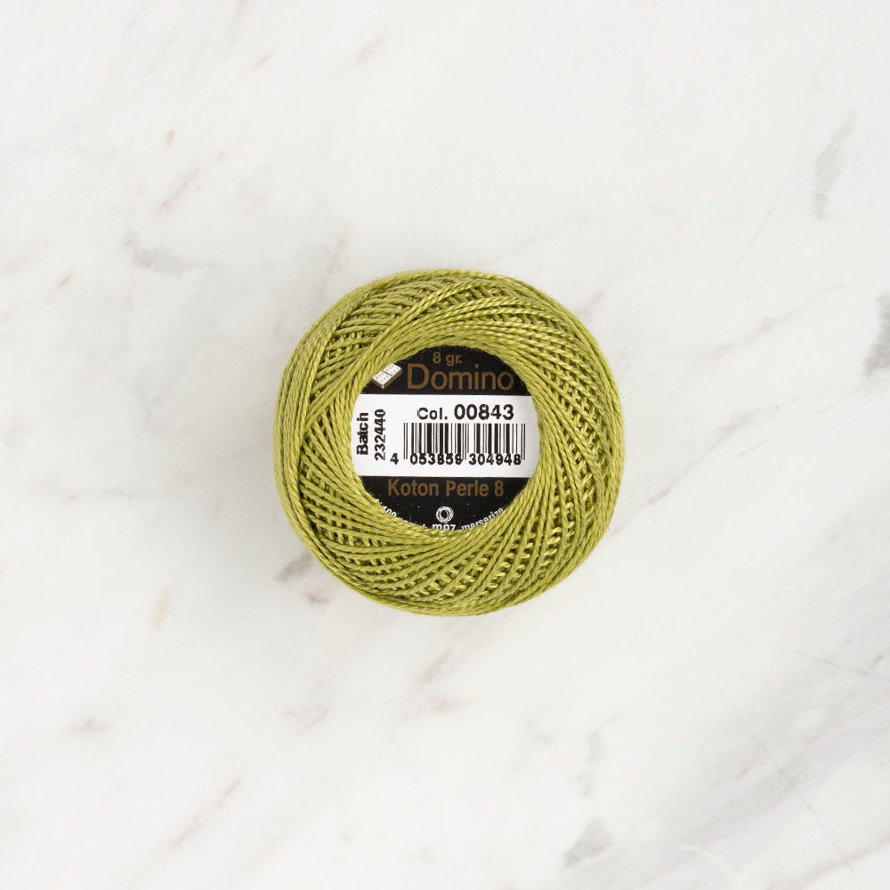 Domino Cotton Perle Size 8 Embroidery Thread (8 g), Green - 4598008-00843