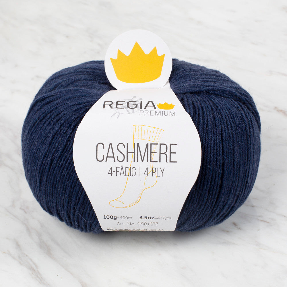 Schachenmayr Regia Premium Cashmere Knitting Yarn, Navy Blue - 9801637 - 00058