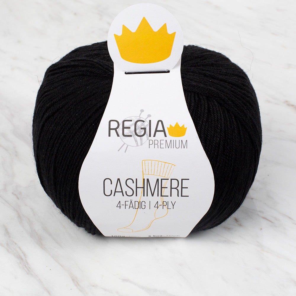 Schachenmayr Regia Premium Cashmere Knitting Yarn, Black - 9801637 - 00099