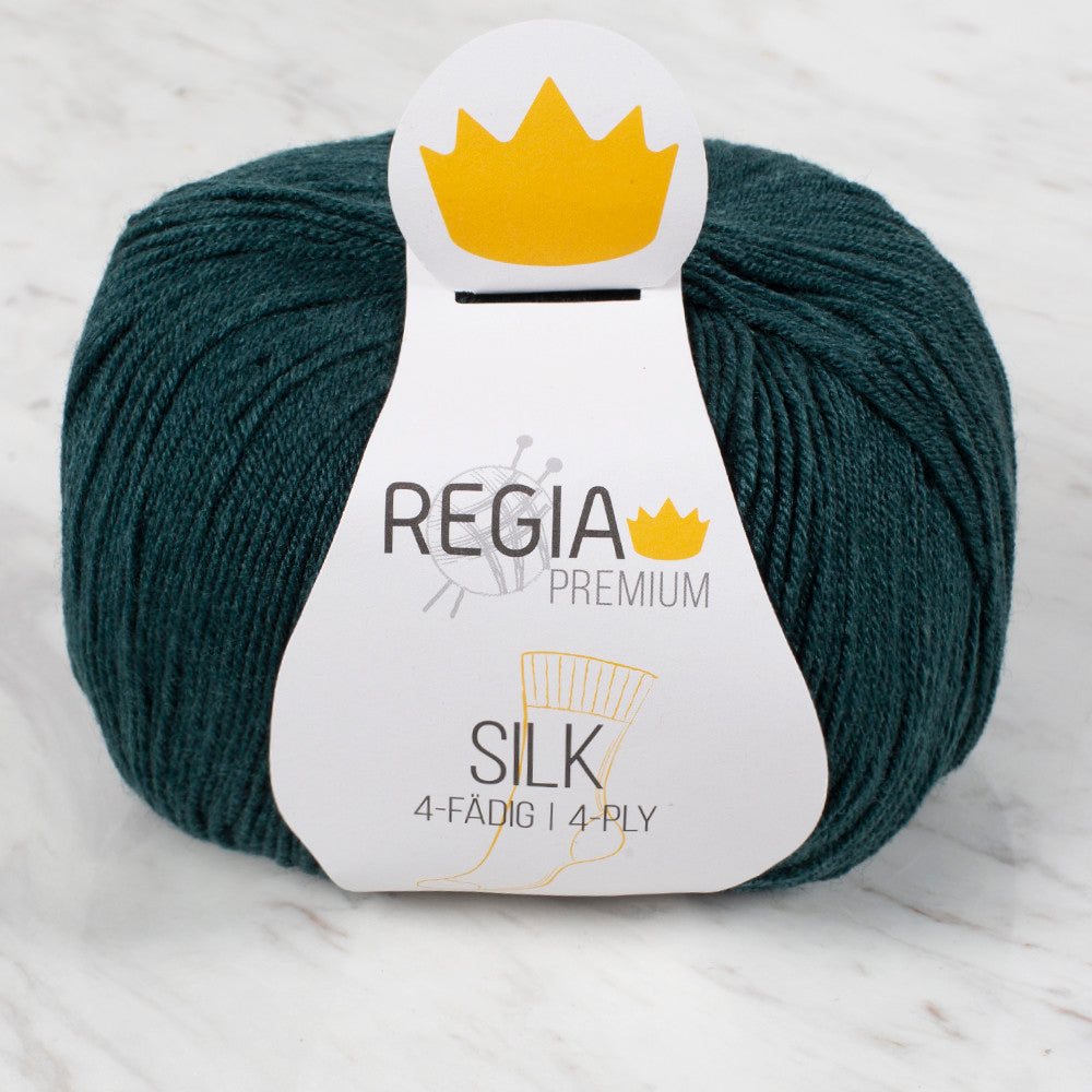 Schachenmayr Regia Premium Silk 4-ply Knitting Yarn, Dark Green - 9801632 - 00070