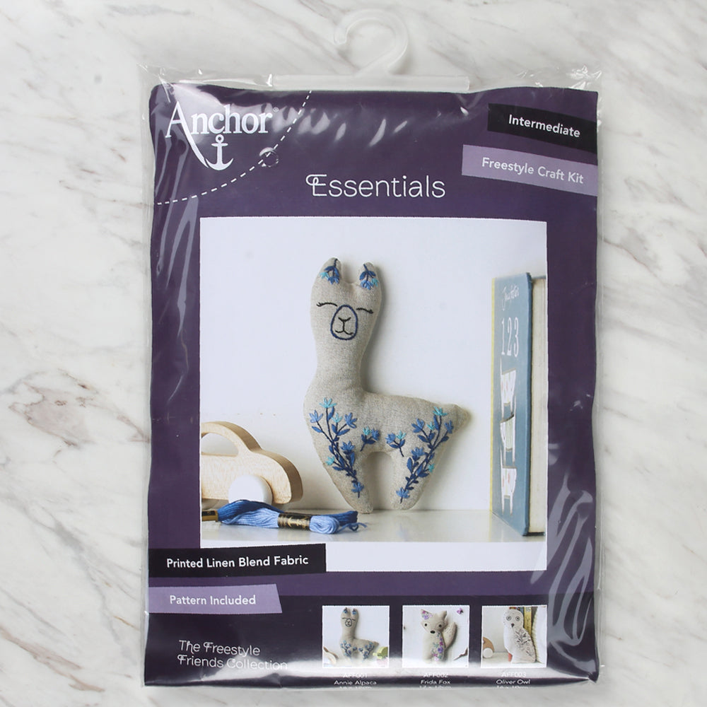 Anchor Hand Embroidery Kit - Annie Alpaca - AFF001