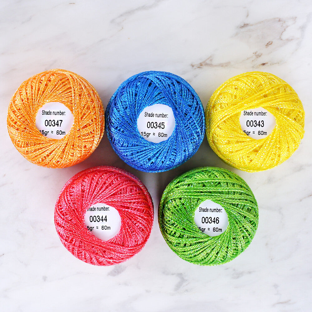 Anchor Metallic Assorted Colors 5 Skeins Silvery Yarn- A28N002-09061