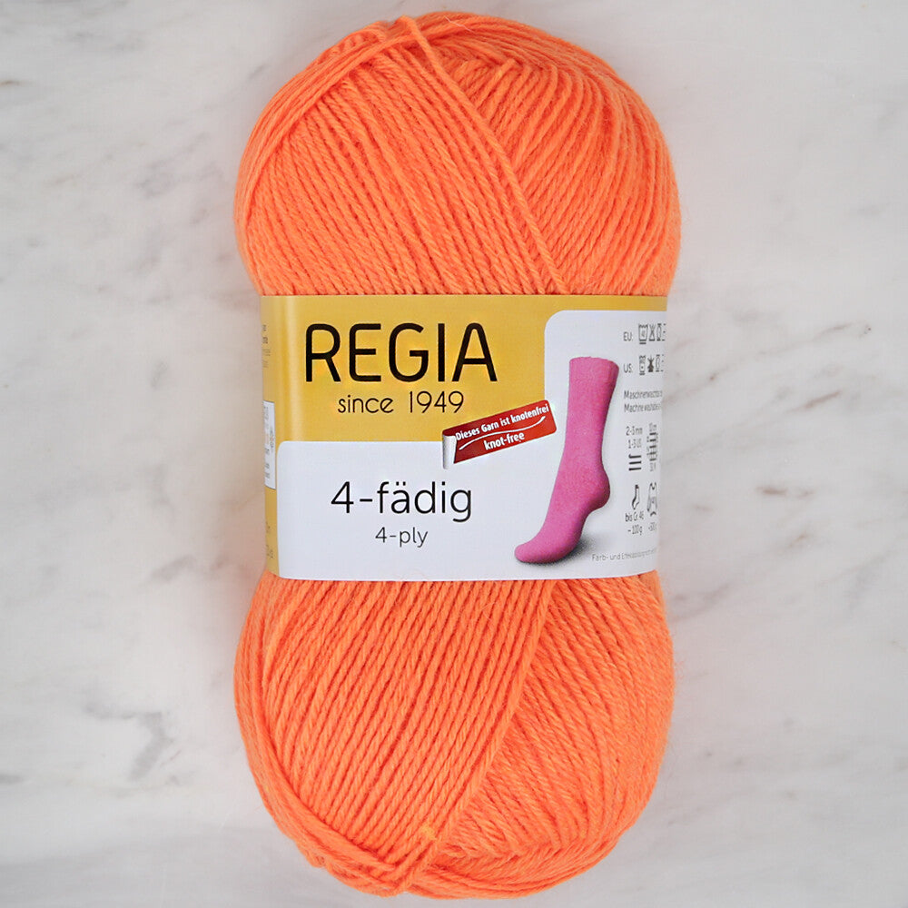 Schachenmayr Regia 4-PLY 50gr Sock Yarn, Orange - 02092