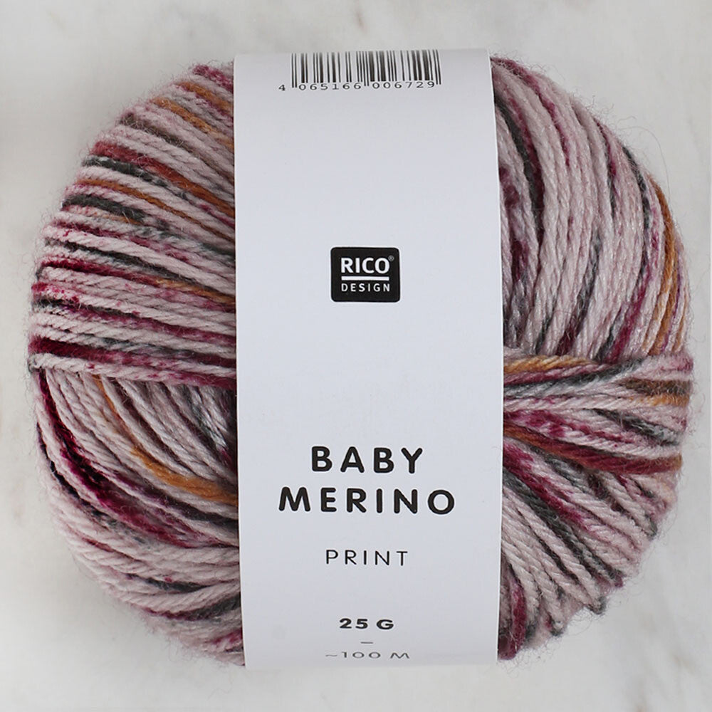 Baby Merino Print 25 gr Baby Yarn, Variegated - 010