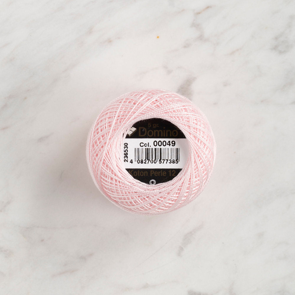 Domino Cotton Perle Size 12 Embroidery Thread (5 g), Light Pink - 4590012-49