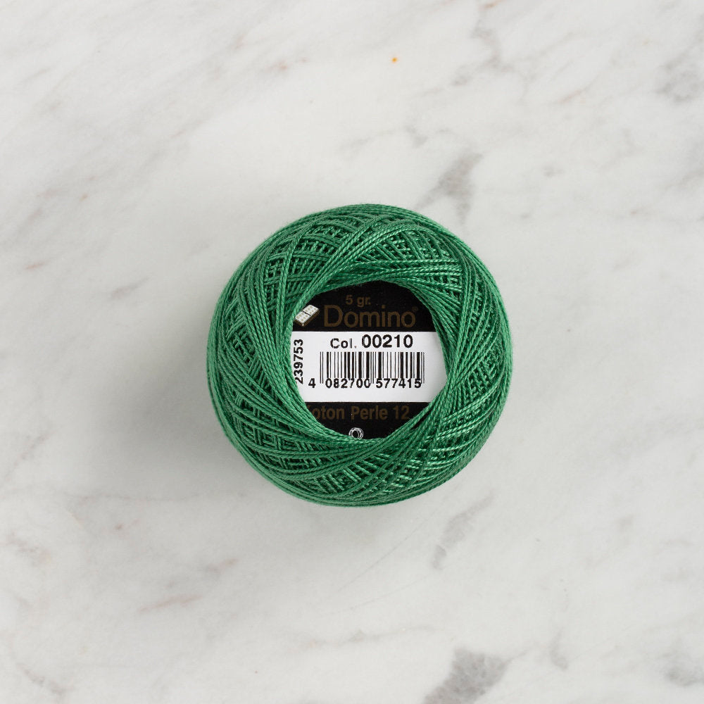 Domino Cotton Perle Size 12 Embroidery Thread (5 g), Green - 4590012-210