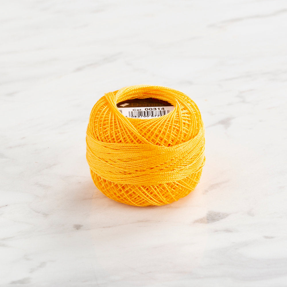 Domino Cotton Perle Size 12 Embroidery Thread (5 g), Yellow - 4590012-314