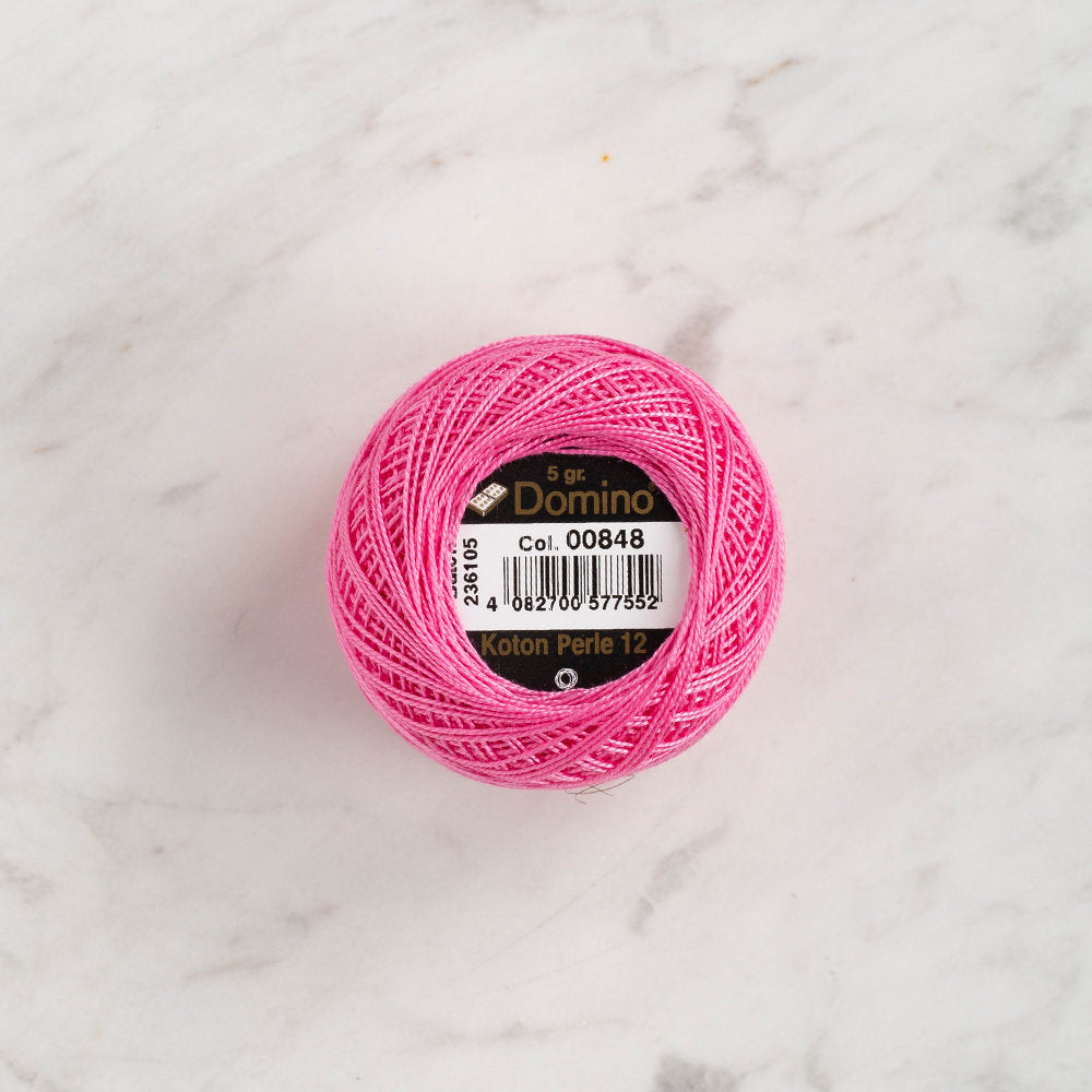 Domino Cotton Perle Size 12 Embroidery Thread (5 g), Pink - 4590012-848