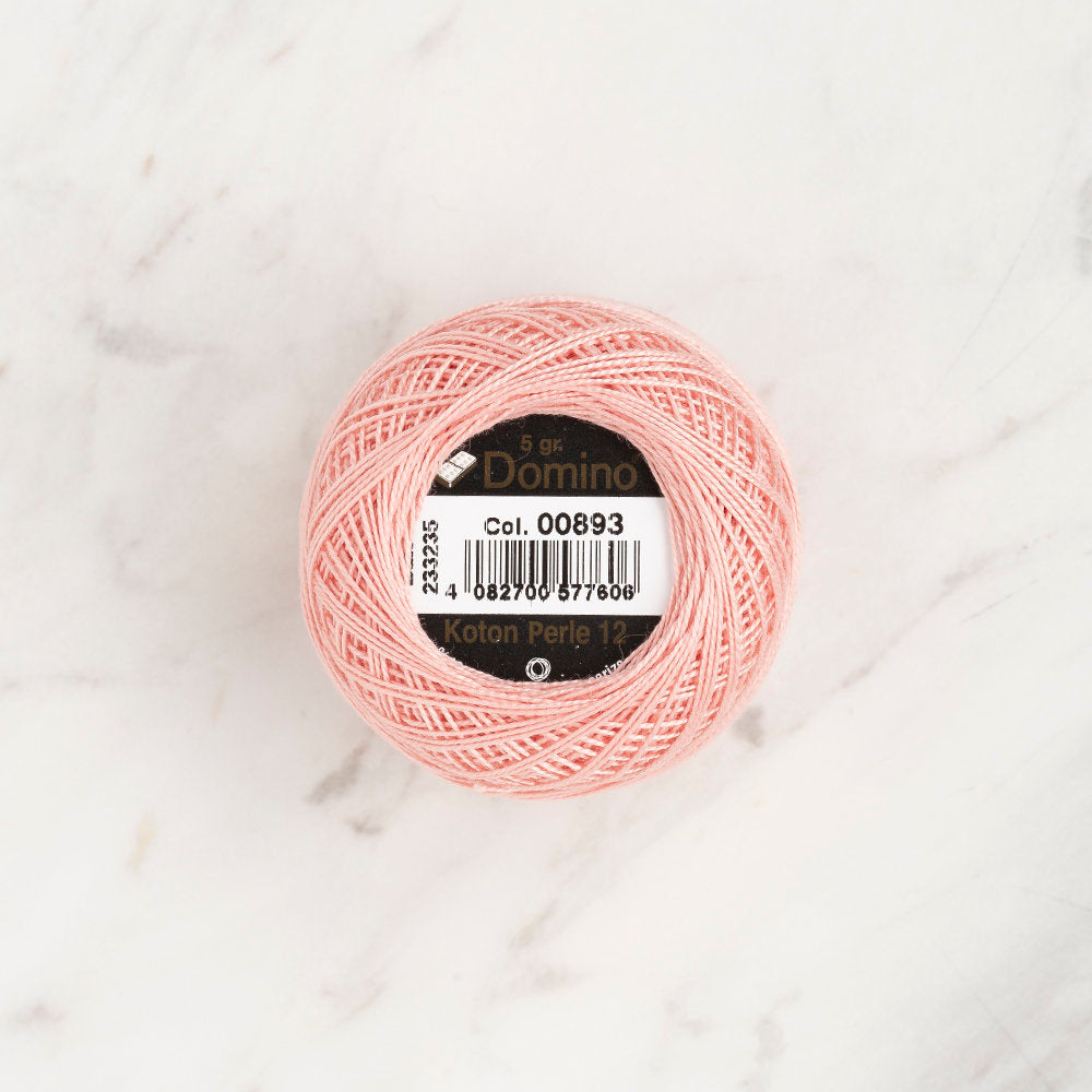 Domino Cotton Perle Size 12 Embroidery Thread (5 g), Light Pink - 4590012-00893