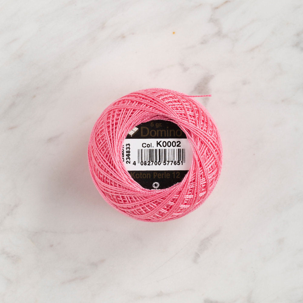 Domino Cotton Perle Size 12 Embroidery Thread (5 g), Pink - 4590012-K0002