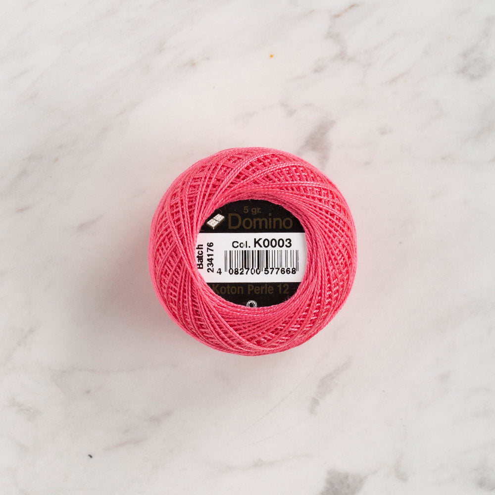 Domino Cotton Perle Size 12 Embroidery Thread (5 g), Pink - 4590012-K0003