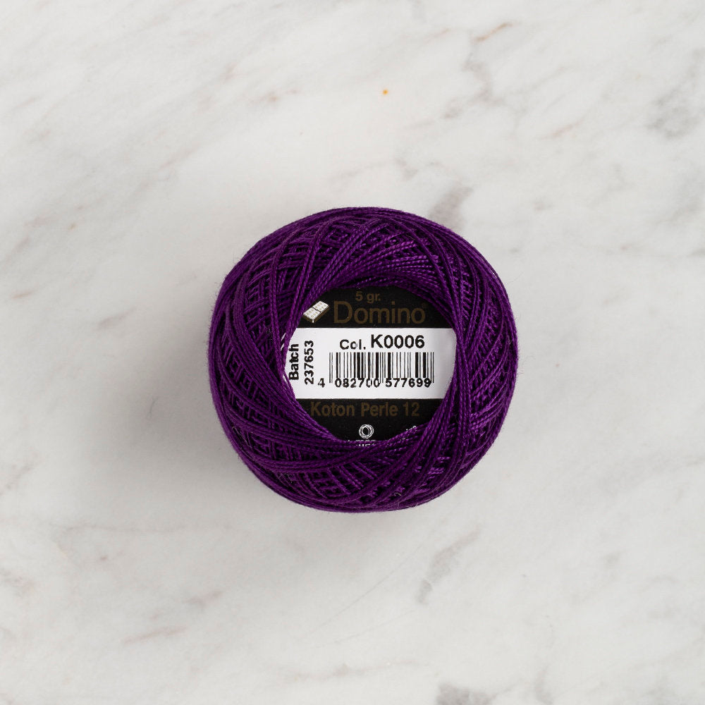 Domino Cotton Perle Size 12 Embroidery Thread (5 g), Eggplant - 4590012-K0006