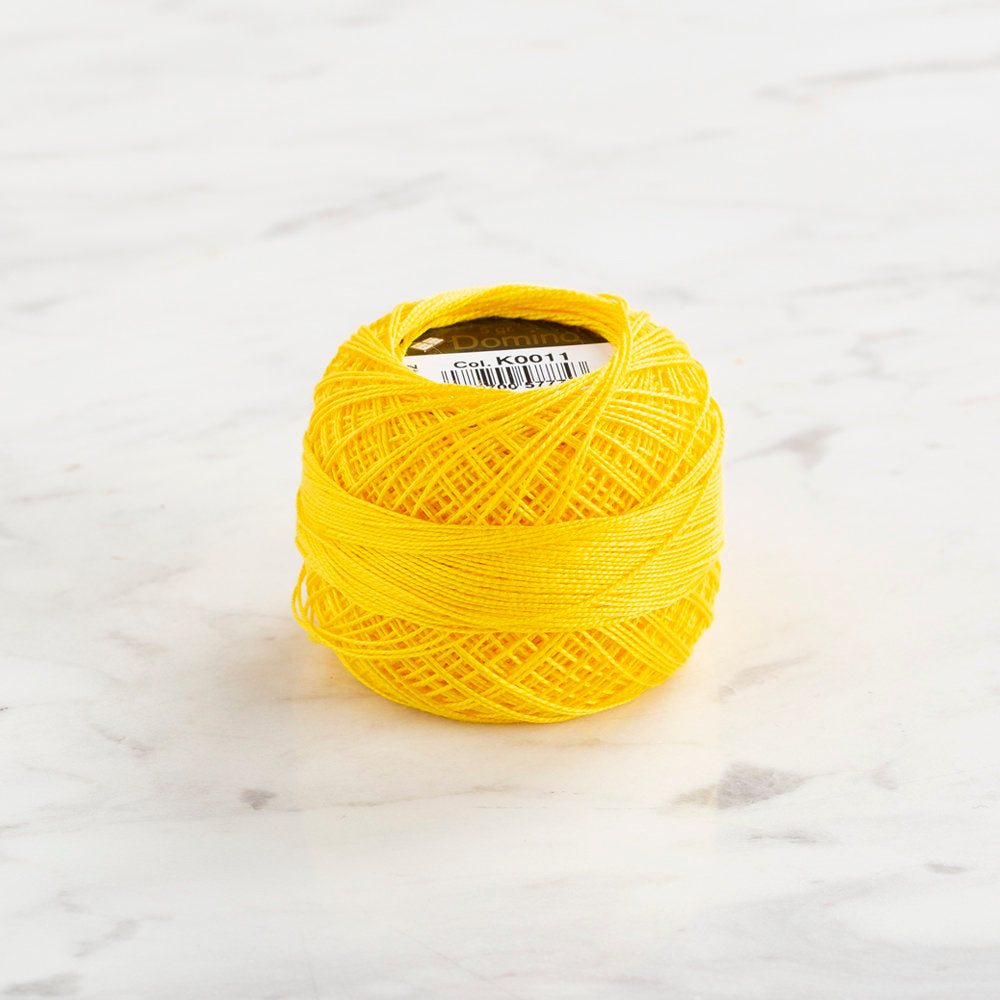 Domino Cotton Perle Size 12 Embroidery Thread (5 g), Yellow - 4590012-K0011