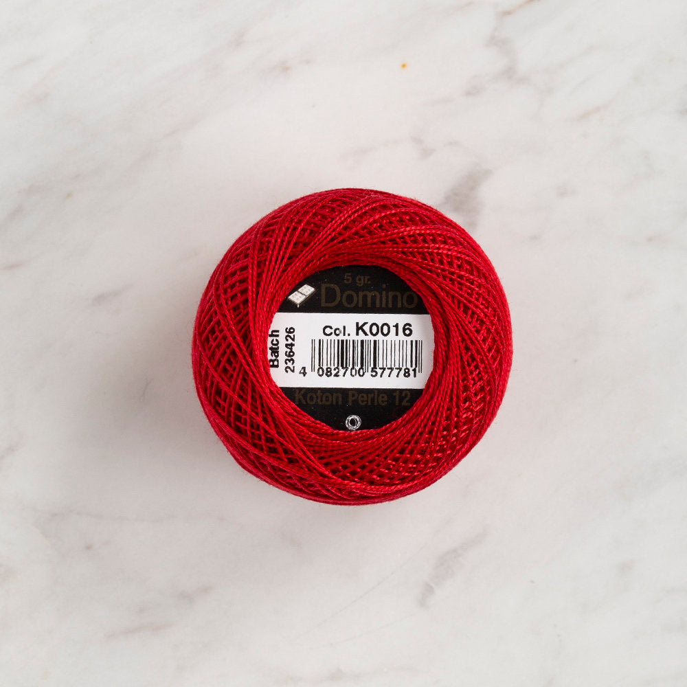 Domino Cotton Perle Size 12 Embroidery Thread (5 g), Red - 4590012-K0016