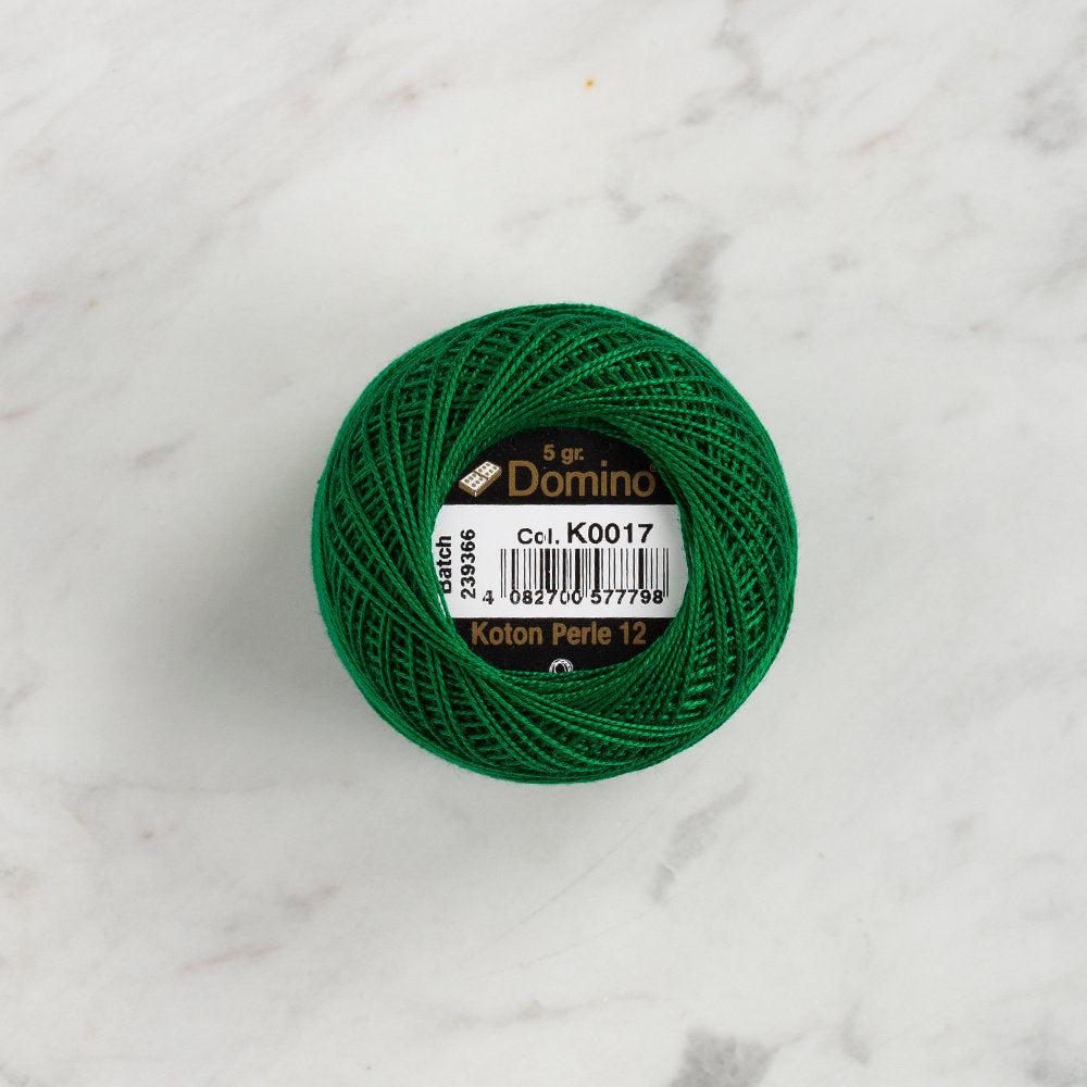 Domino Cotton Perle Size 12 Embroidery Thread (5 g), Green - 4590012-K0017