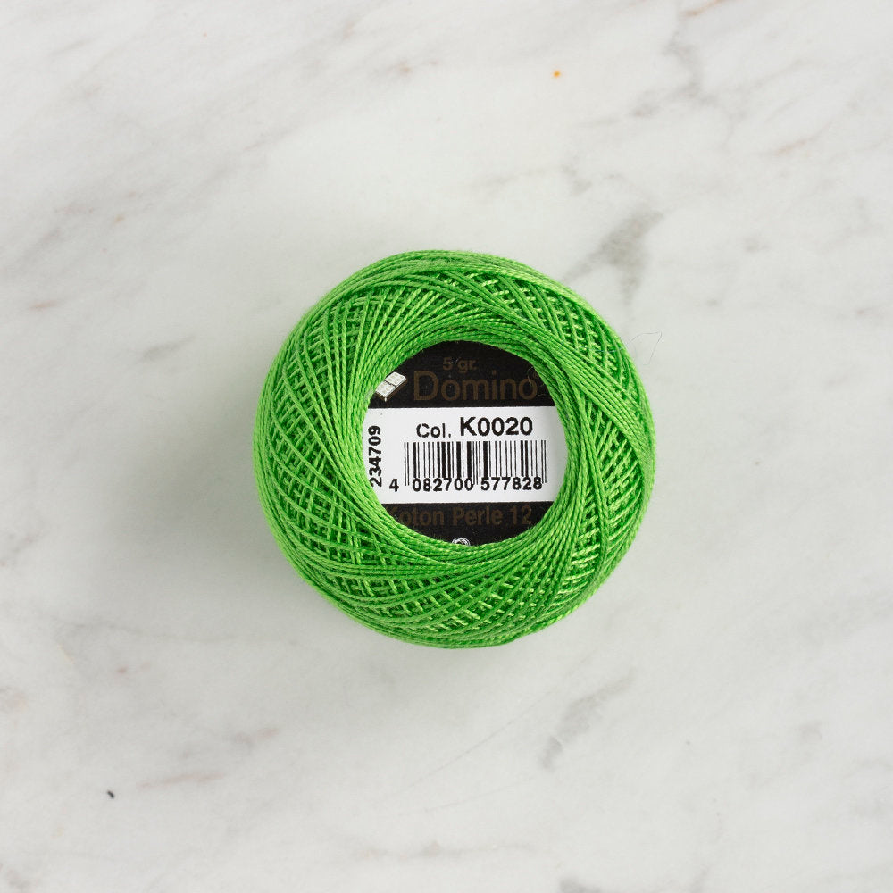 Domino Cotton Perle Size 12 Embroidery Thread (5 g), Green - 4590012-K0020