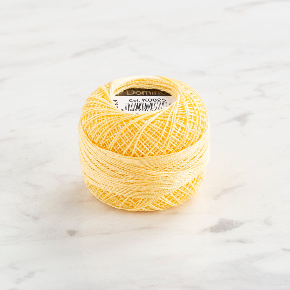 Domino Cotton Perle Size 12 Embroidery Thread (5 g), Light Yellow - 4590012-K0025