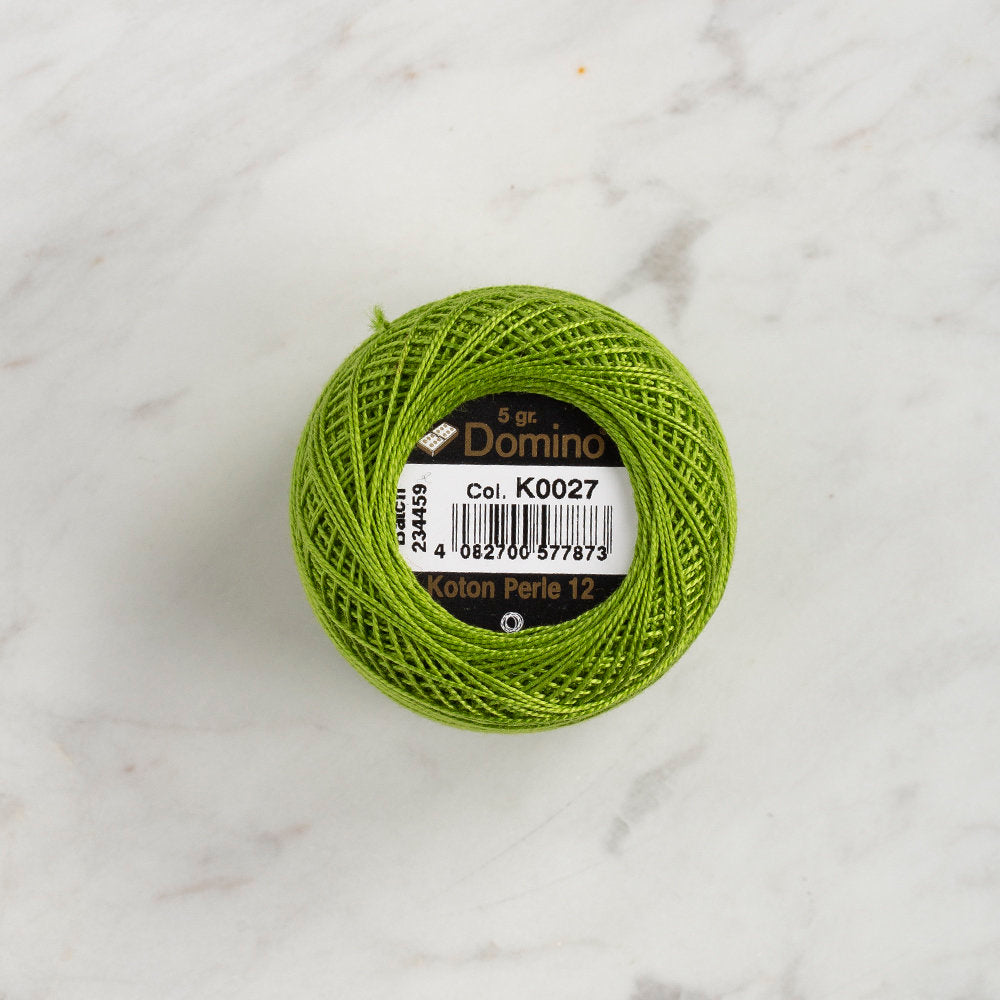 Domino Cotton Perle Size 12 Embroidery Thread (5 g), Green - 4590012-K0027