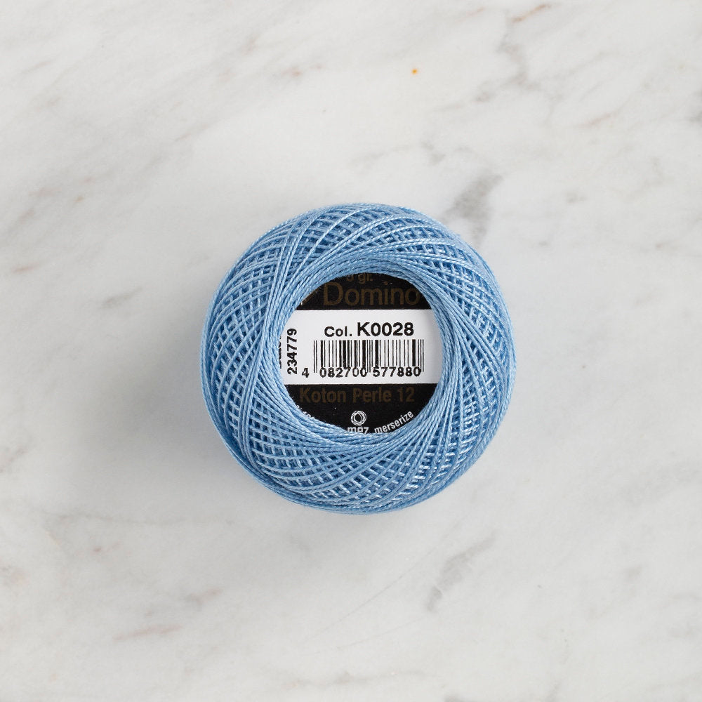 Domino Cotton Perle Size 12 Embroidery Thread (5 g), Light Blue - 4590012-K0028
