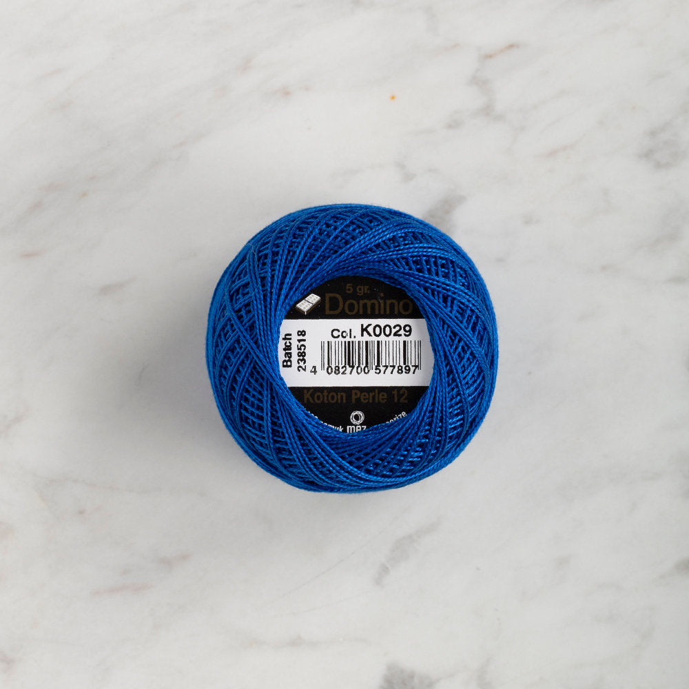 Domino Cotton Perle Size 12 Embroidery Thread (5 g), Dark Blue - 4590012-K0029