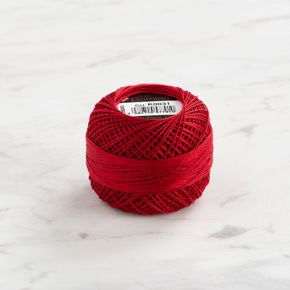 Domino Cotton Perle Size 12 Embroidery Thread (5 g), Red - 4590012-K0031