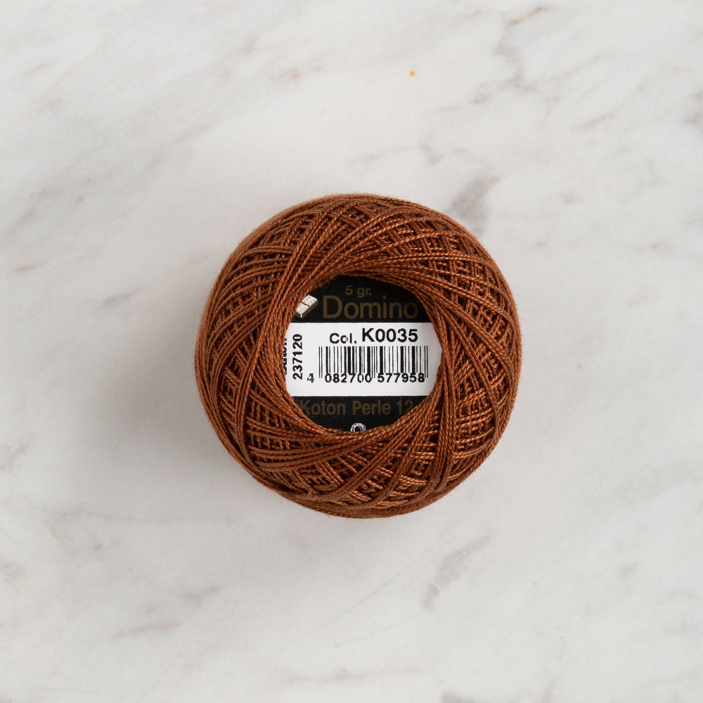 Domino Cotton Perle Size 12 Embroidery Thread (5 g), Brown - 4590012-K0035