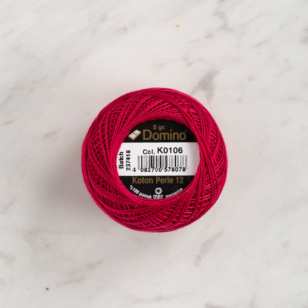 Domino Cotton Perle Size 12 Embroidery Thread (5 g), Fuschia - 4590012-K0106