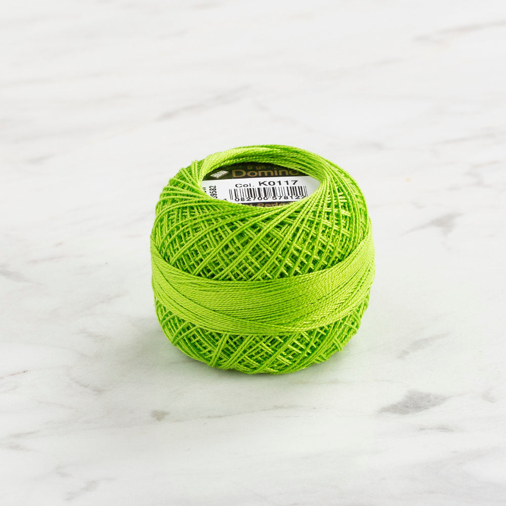 Domino Cotton Perle Size 12 Embroidery Thread (5 g), Green - 4590012-K0117