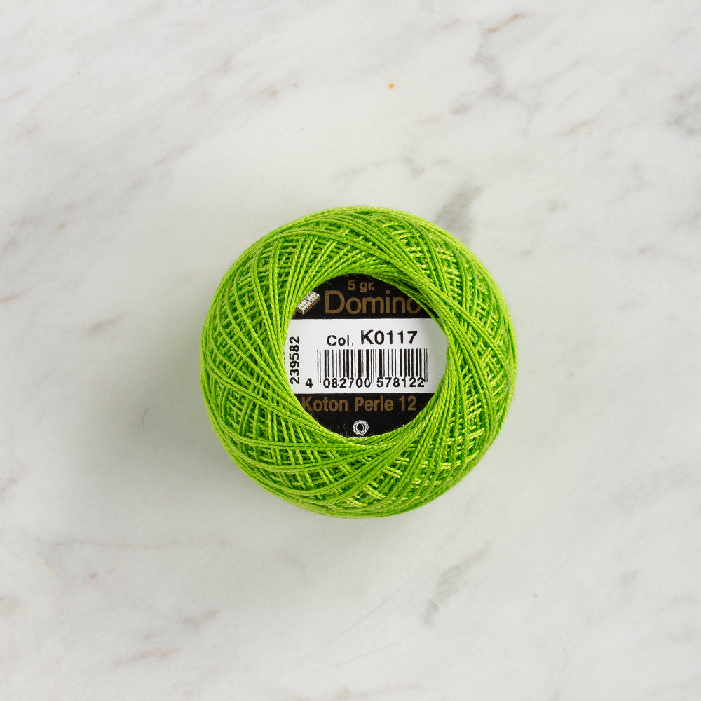 Domino Cotton Perle Size 12 Embroidery Thread (5 g), Green - 4590012-K0117