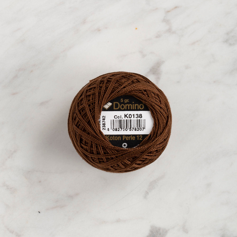 Domino Cotton Perle Size 12 Embroidery Thread (5 g), Brown - 4590012-K0138