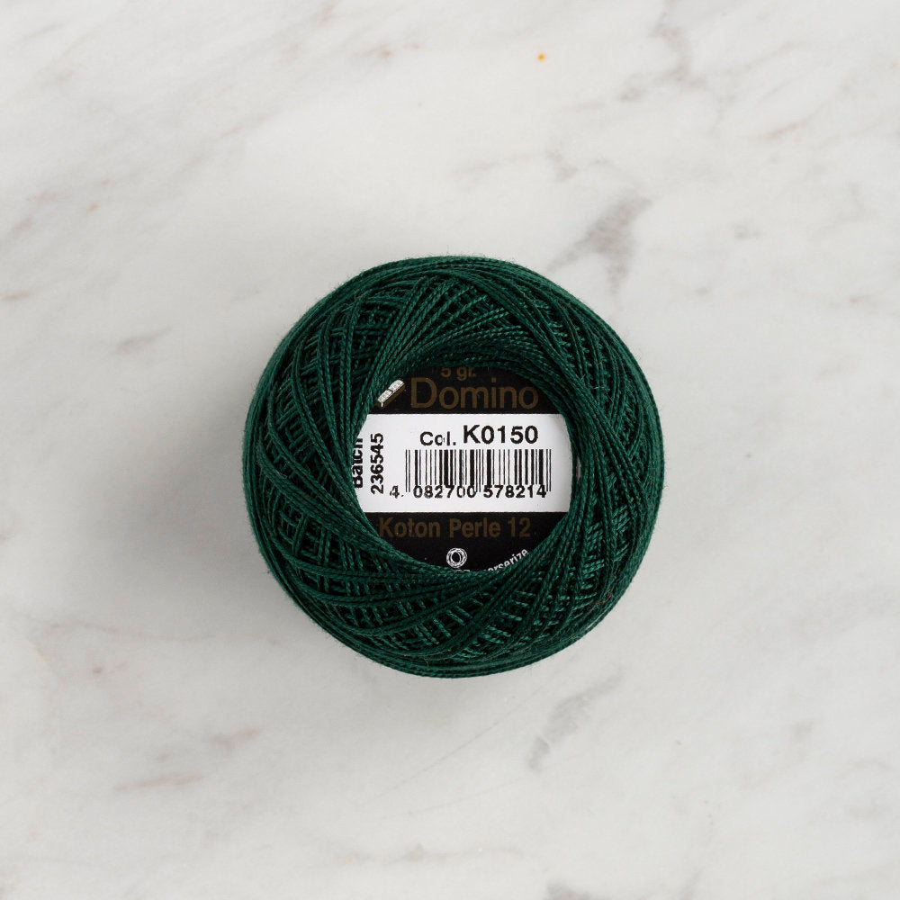 Domino Cotton Perle Size 12 Embroidery Thread (5 g), Green - 4590012-K0150