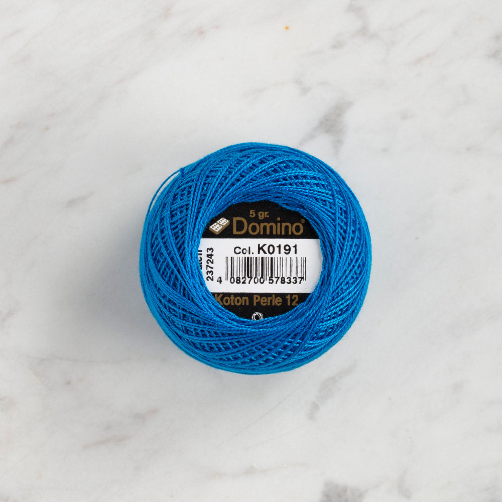 Domino Cotton Perle Size 12 Embroidery Thread (5 g), Blue - 4590012-K0191