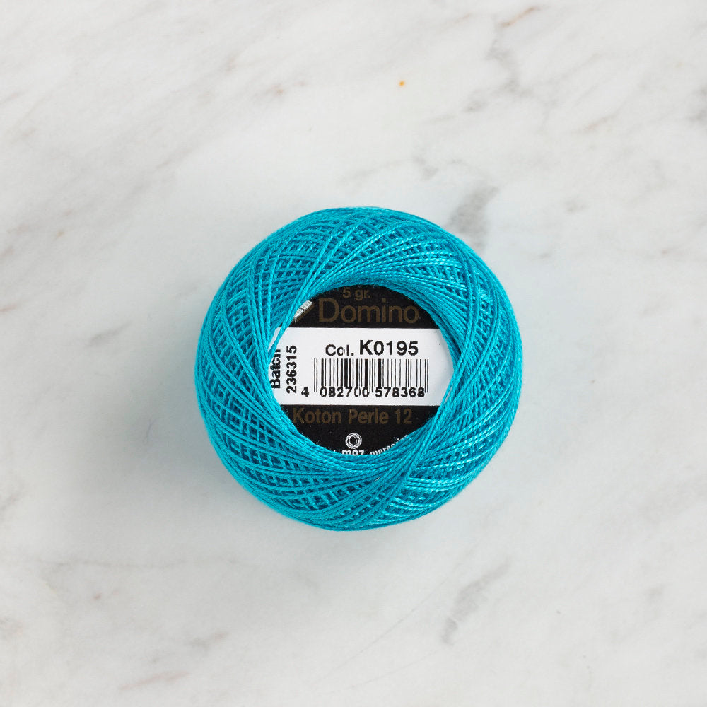 Domino Cotton Perle Size 12 Embroidery Thread (5 g), Turquoise - 4590012-K0195