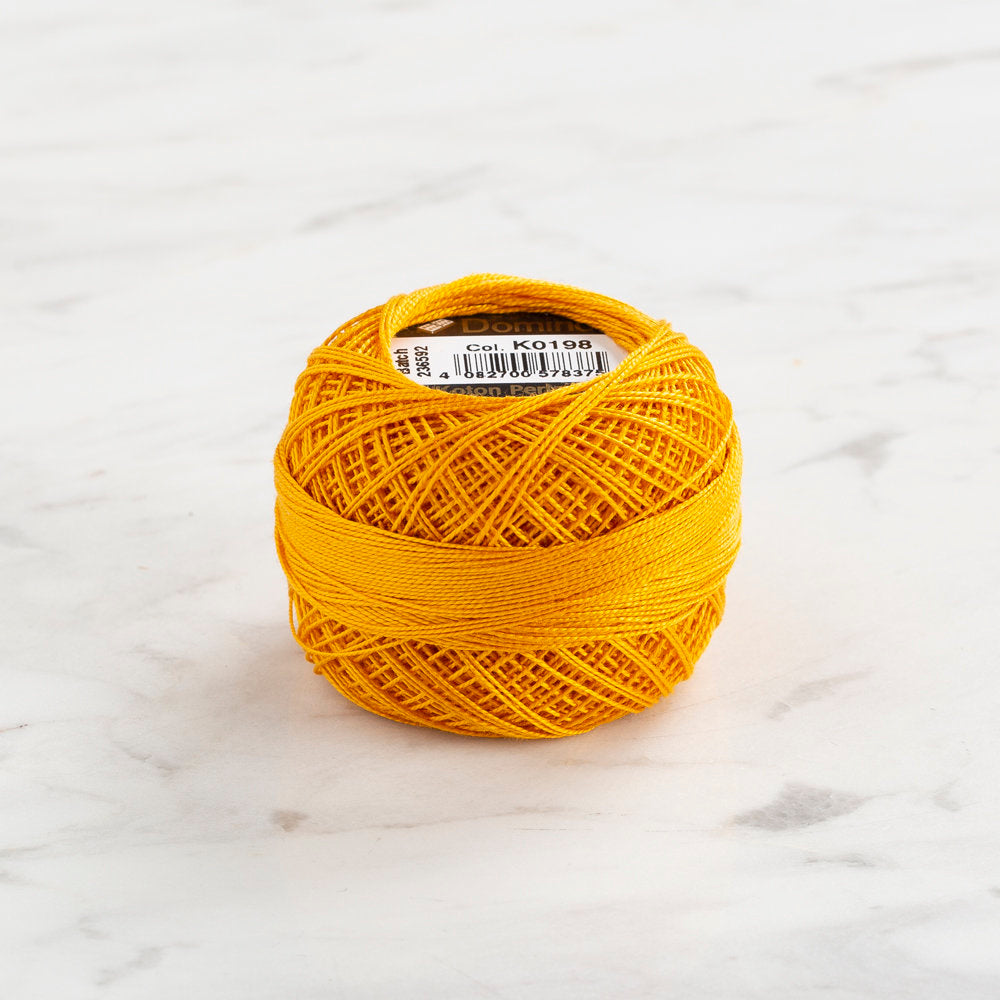 Domino Cotton Perle Size 12 Embroidery Thread (5 g), Dark Yellow - 4590012-K0198