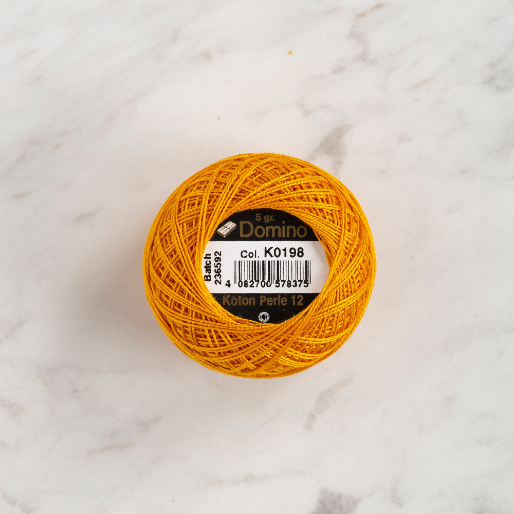 Domino Cotton Perle Size 12 Embroidery Thread (5 g), Dark Yellow - 4590012-K0198