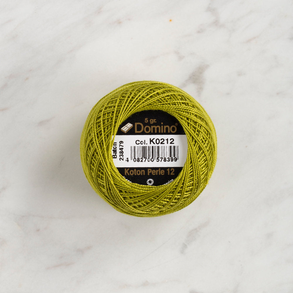 Domino Cotton Perle Size 12 Embroidery Thread (5 g), Green - 4590012-K0212