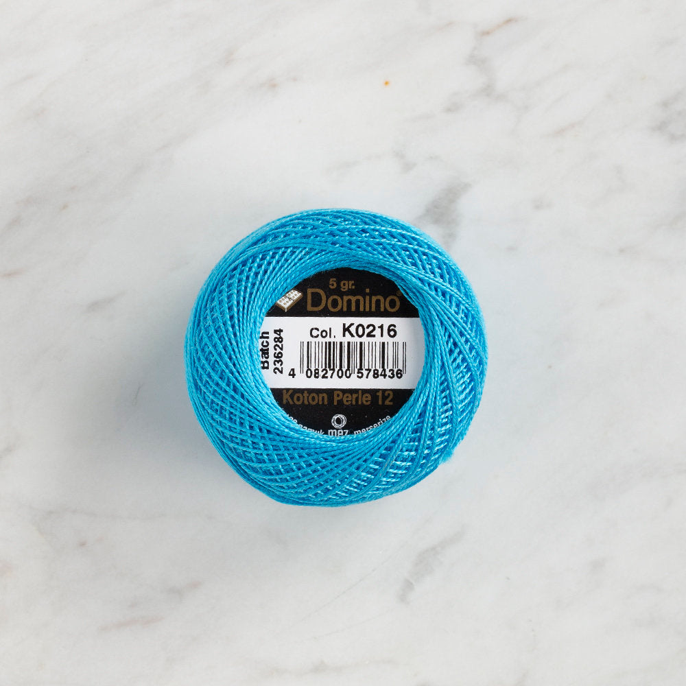 Domino Cotton Perle Size 12 Embroidery Thread (5 g), Turquoise - 4590012-K0216