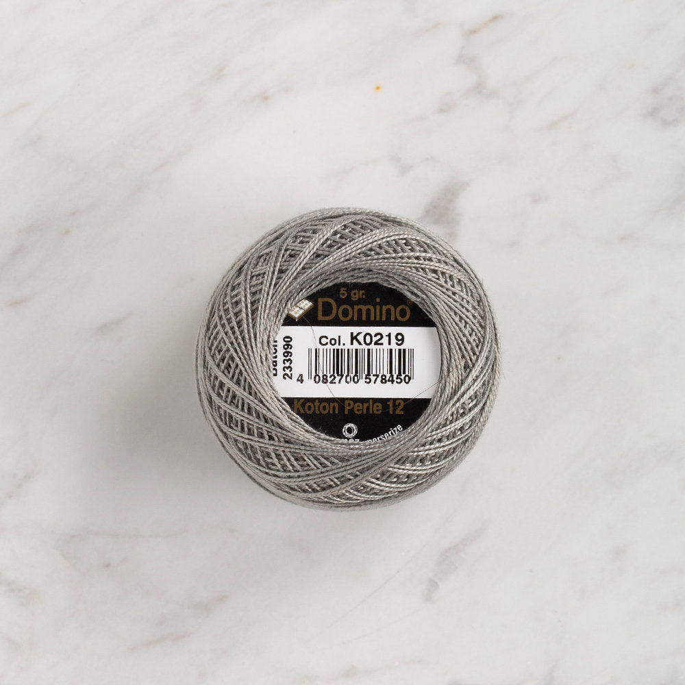 Domino Cotton Perle Size 12 Embroidery Thread (5 g), Grey - 4590012-K0219