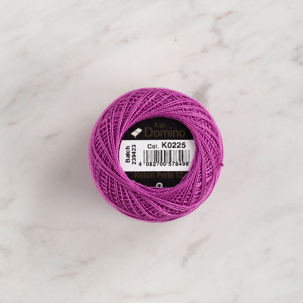 Domino Cotton Perle Size 12 Embroidery Thread (5 g), Purple - 4590012-K0225