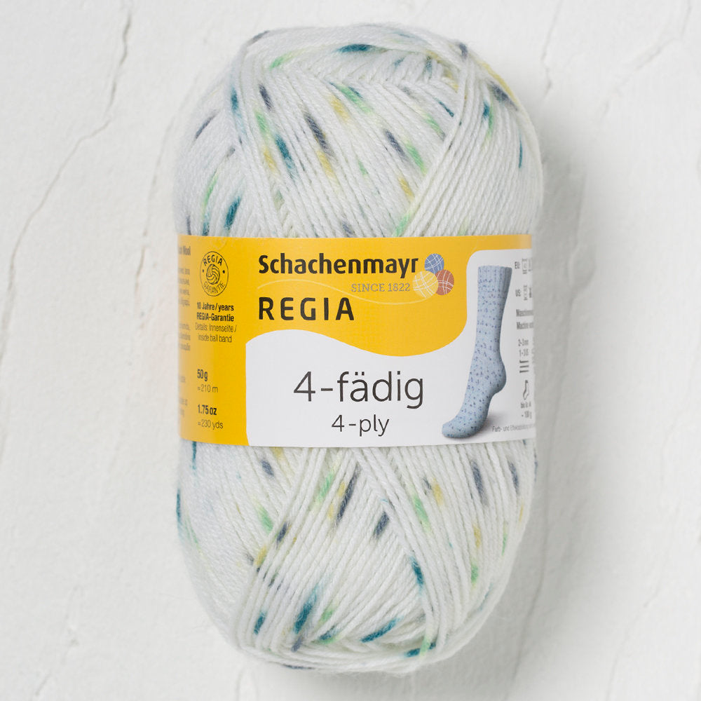  Schachenmayr  Regia 4-Ply 50gr Color Sock Yarn, Multi White - 9801281-01400