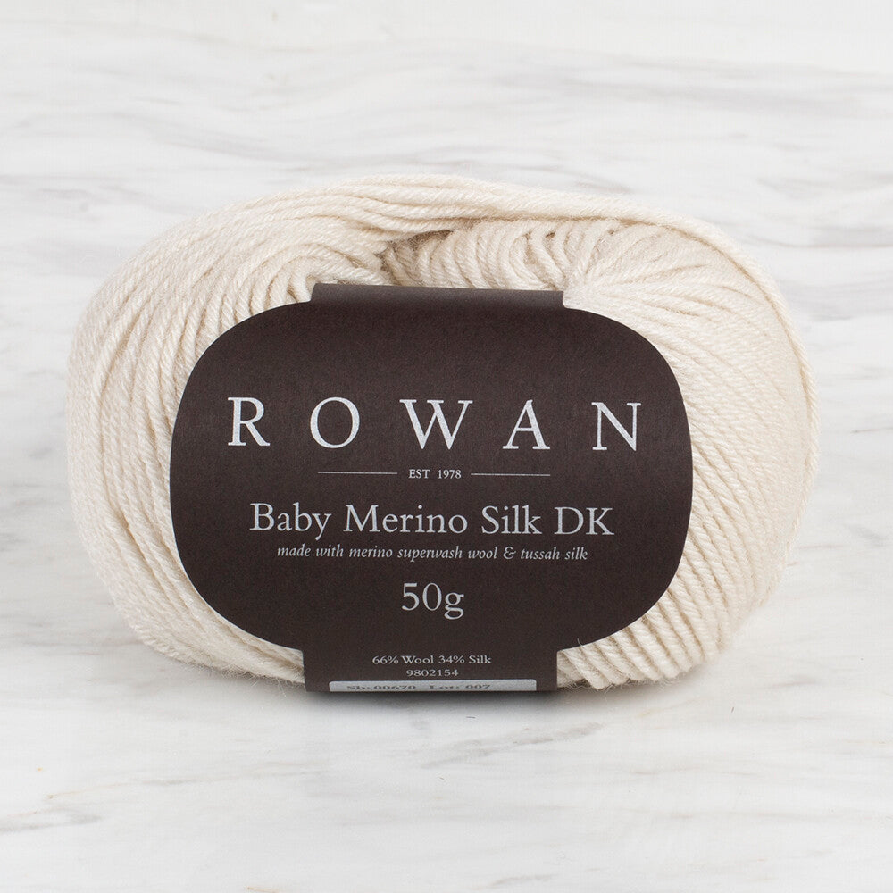 Rowan Baby Merino Silk DK Yarn, Snowdrop - 00670